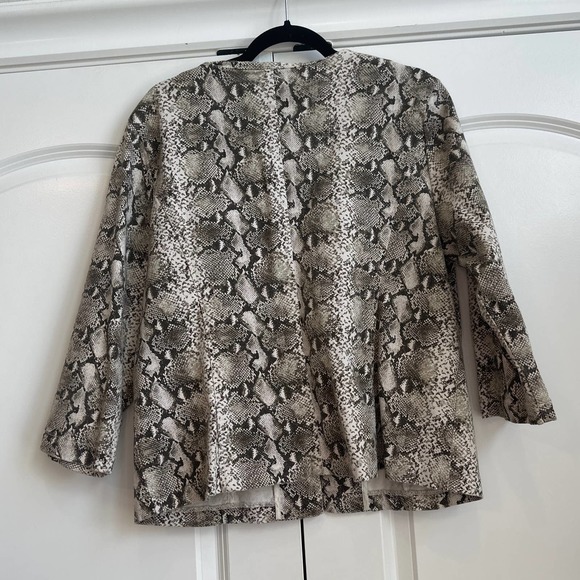 Additions by Chico's Sz. 3 (16) Studded Snake Reptile Print Hook Closure Jacket - Picture 6 of 6